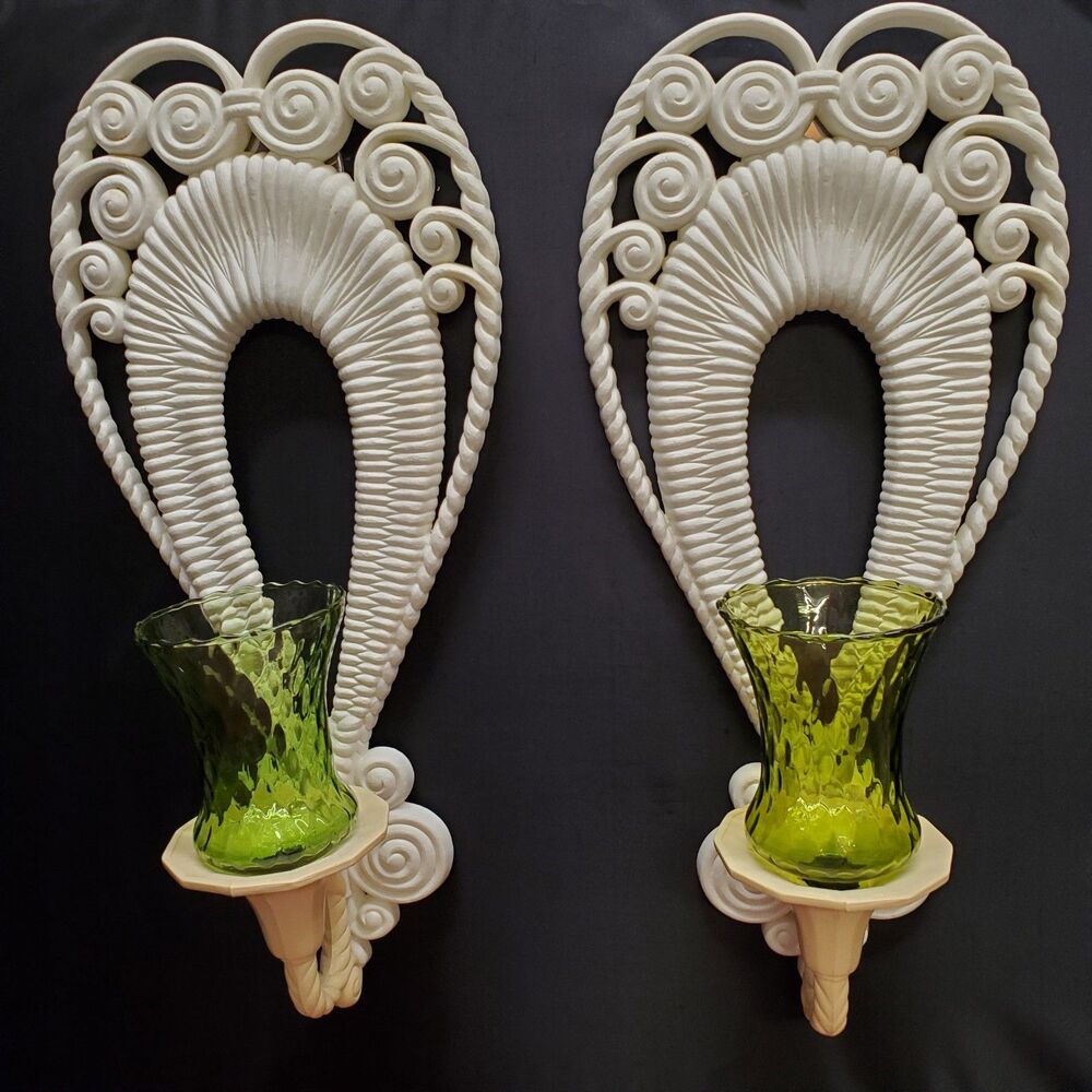 Vintage Burwood Decorative Wall Hanging Candle Sconces